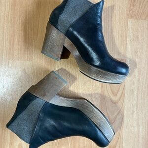 Blue coclico clog style ankle boots